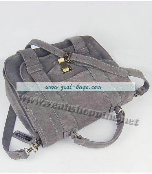 Knockoff Proenza Schouler Suede PS1 Satchel Bag in Grey Cow Suede Leather